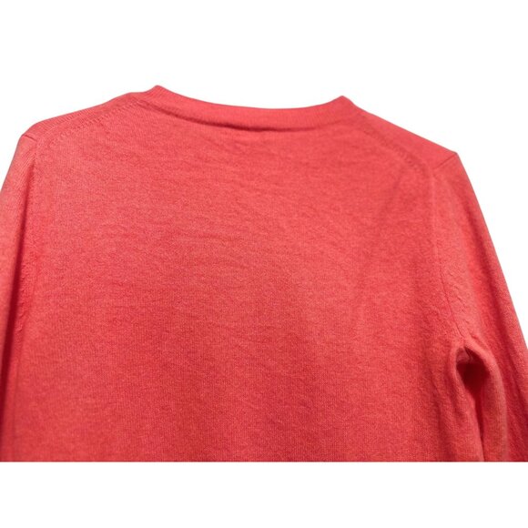 J.Crew 100% Cashmere Crewneck Sweater Women Small Orange Knit Tennis Preppy Fall - Picture 7 of 11